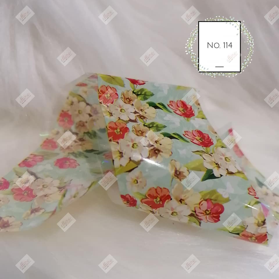 Floral Flower Foil Nail Transfer