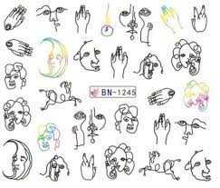 Abstract Face Moon Nail Decal