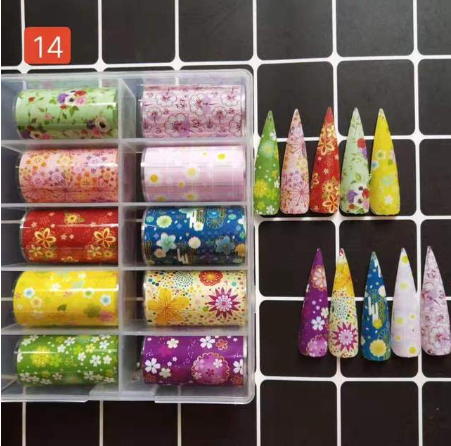 Flower Nail Art Foil Set Box