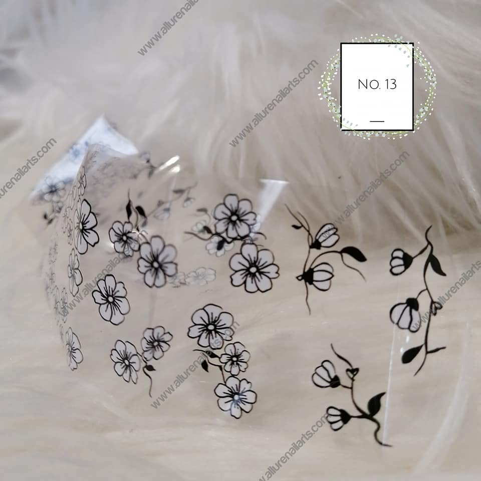 Floral Flower Foil Nail Transfer