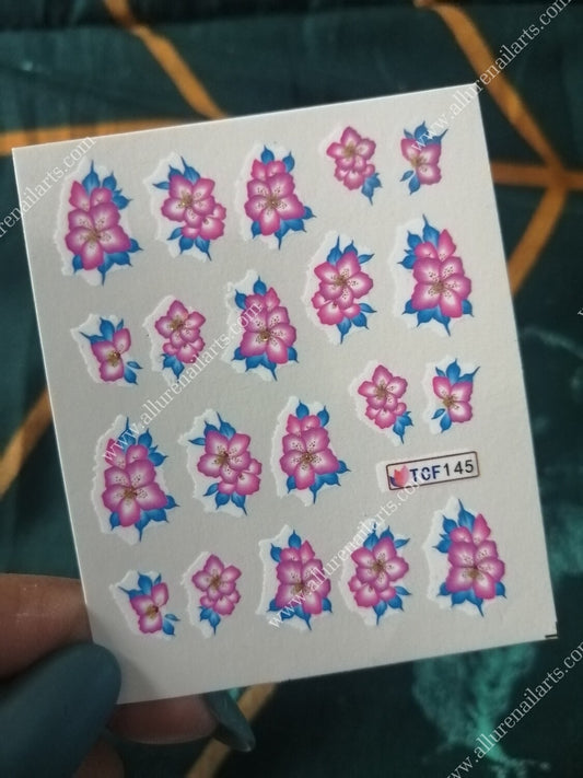 Flower Glitter Nail Decal