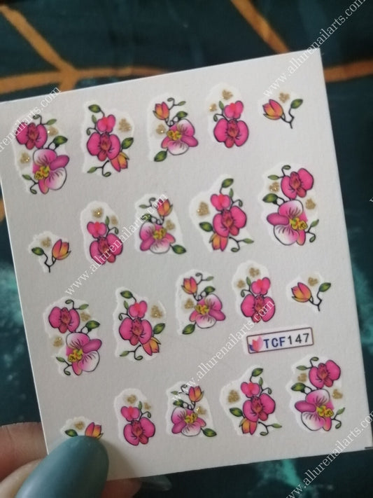 Flower Glitter Nail Decal
