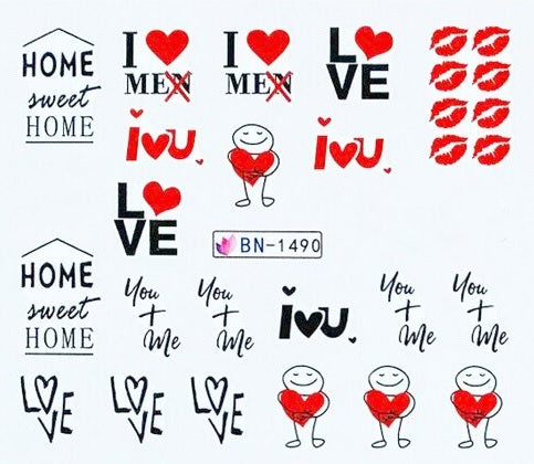 Valentine Abstract Love Nail Decal