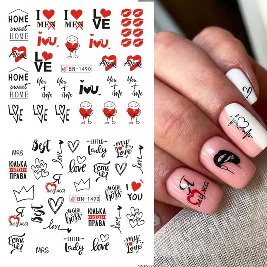 Valentine Abstract Love Nail Decal