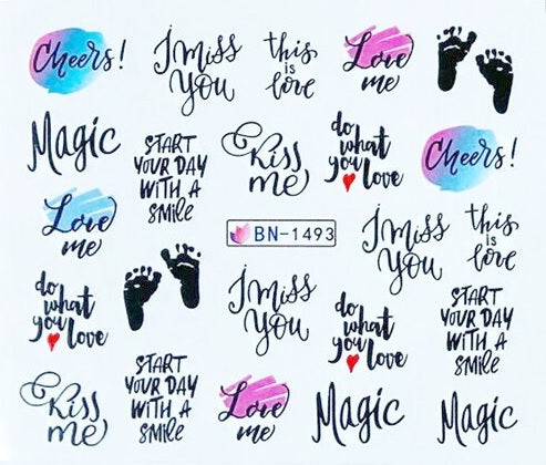 Valentine Abstract Love Nail Decal