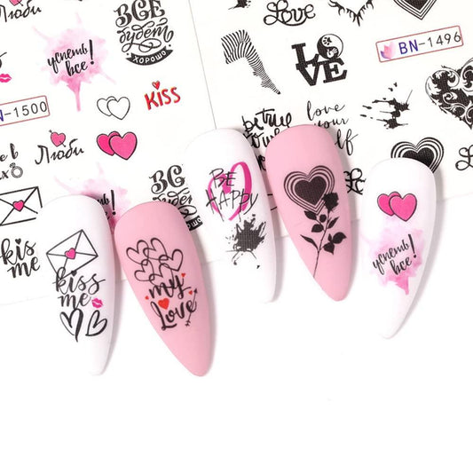 Valentine Abstract Love Nail Decal