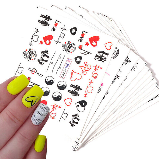 Valentine Abstract Love Nail Decal