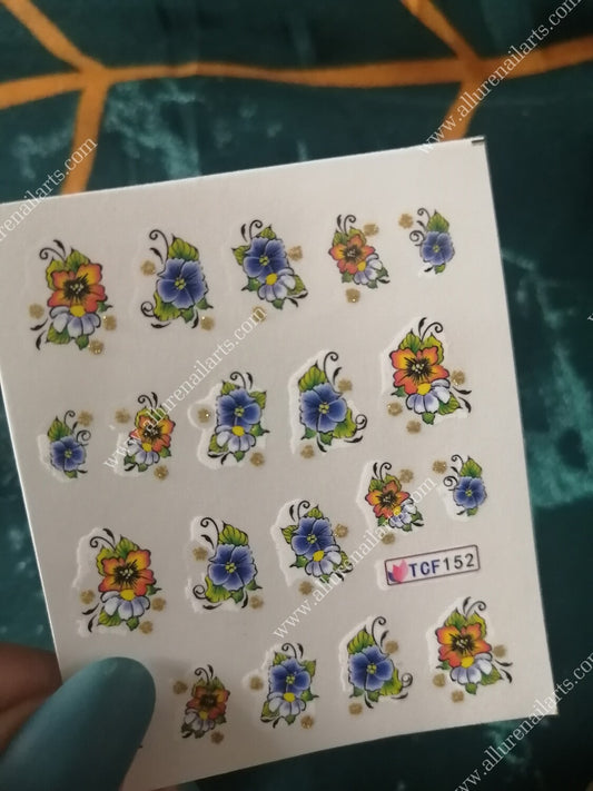 Flower Glitter Nail Decal