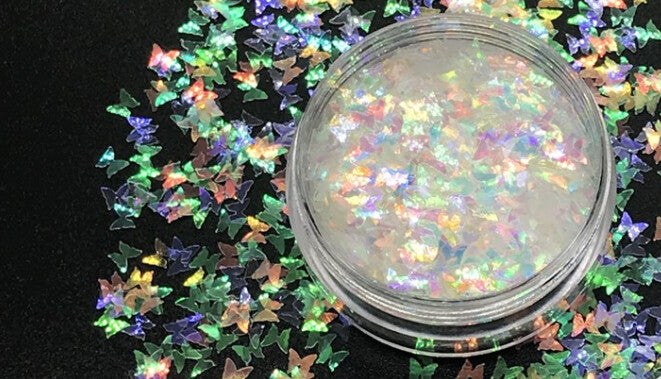 Iridescent Butterfly Sequin Jars