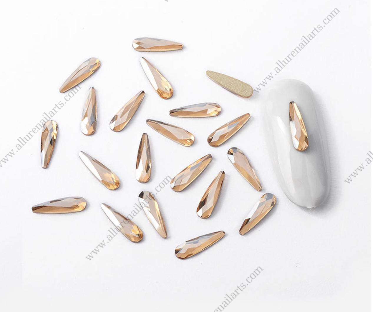 Teardrop Rhinestones Champagne Flat Bottom