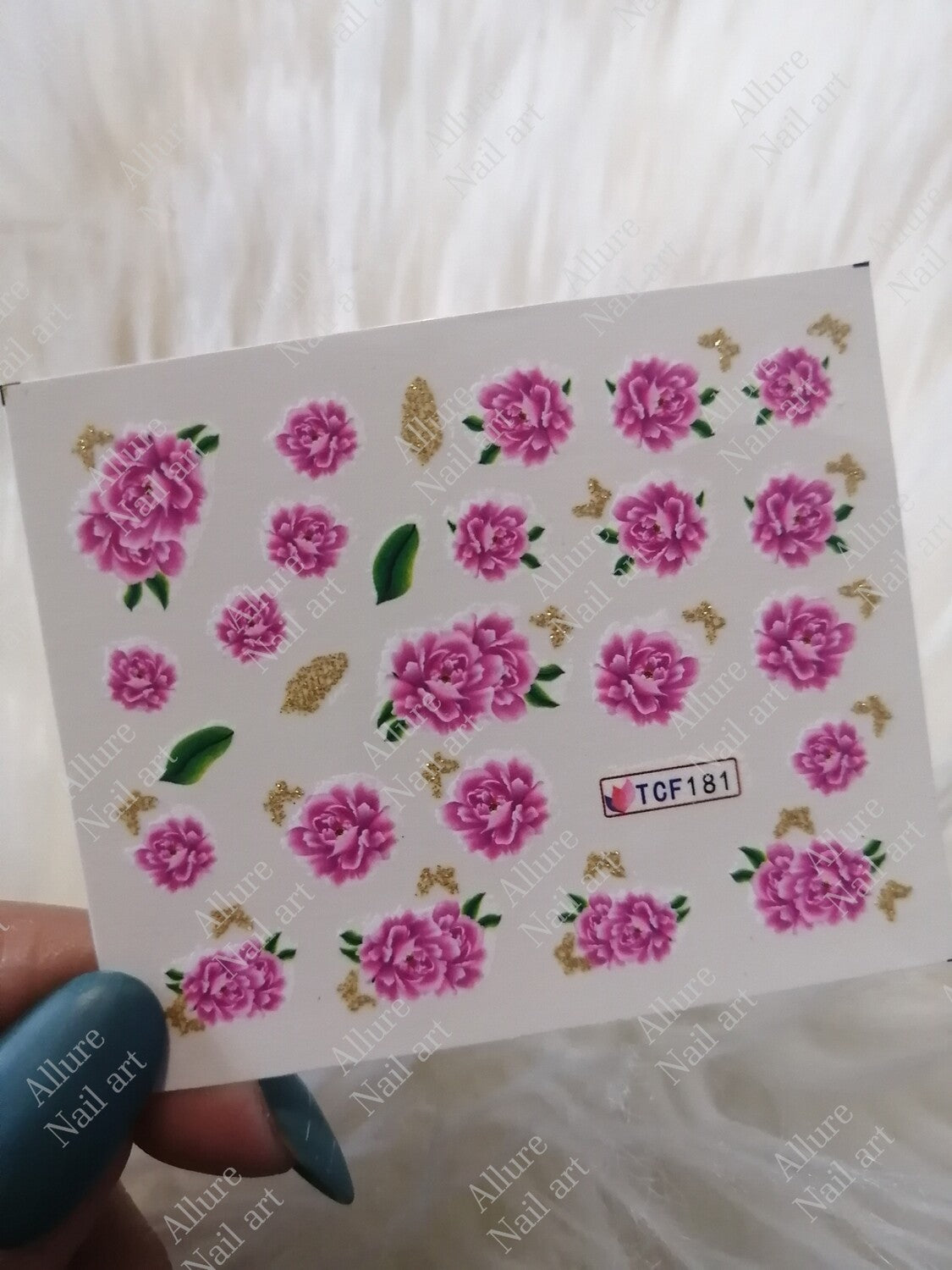Flower Glitter Nail Decal