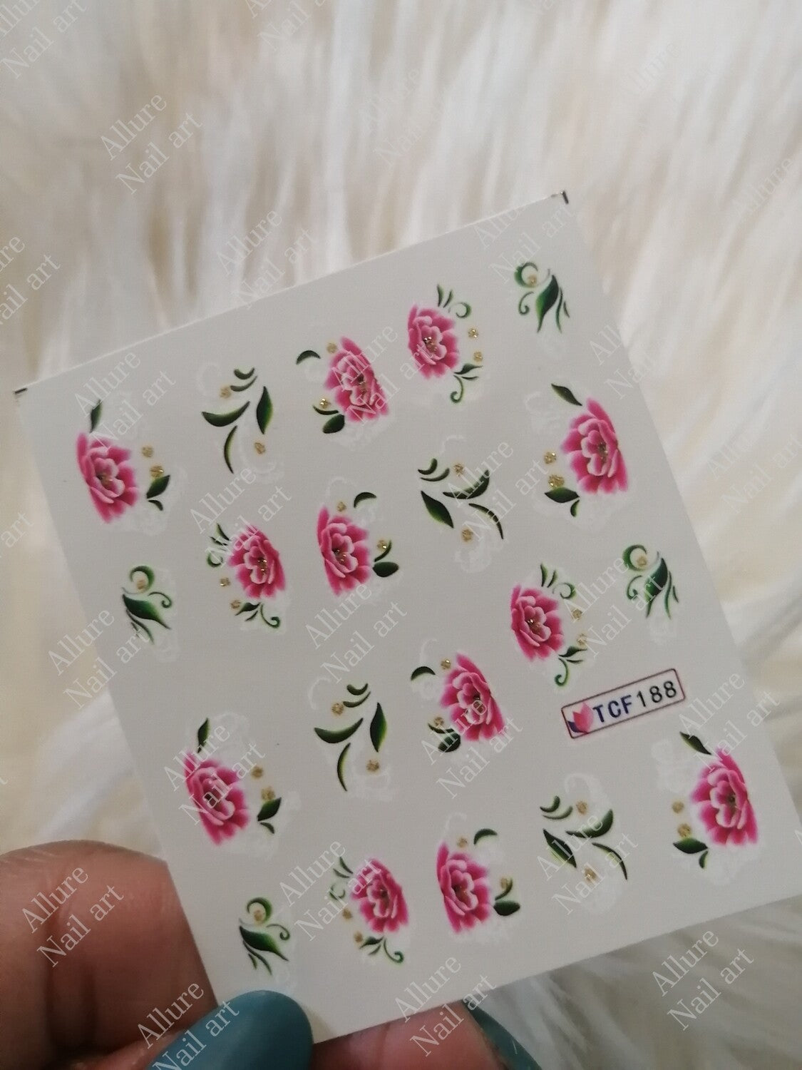 Flower Glitter Nail Decal