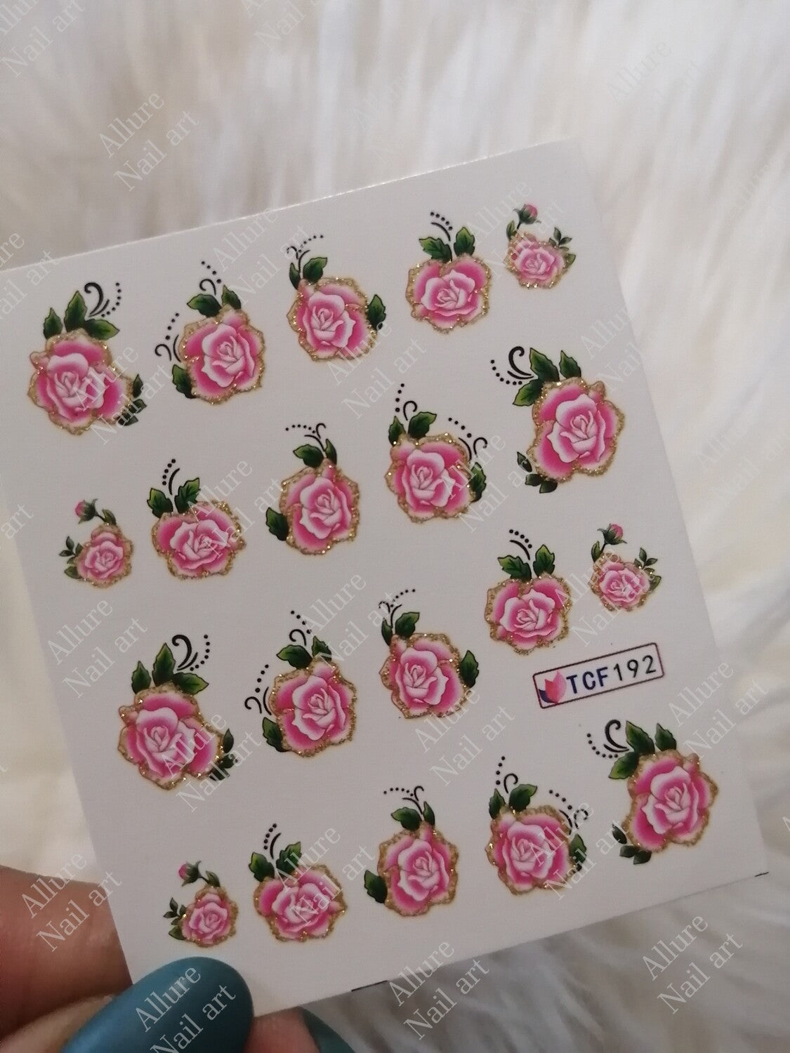 Flower Glitter Nail Decal