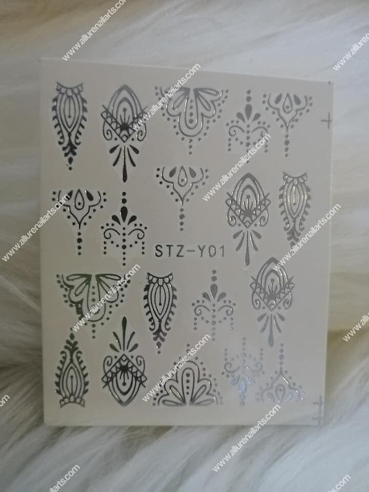 Silver Metallic Lace Nail Decal