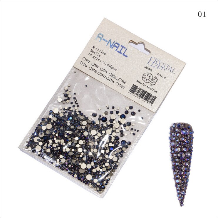 1720pcs Flat Bottom Rhinestone Nail Art