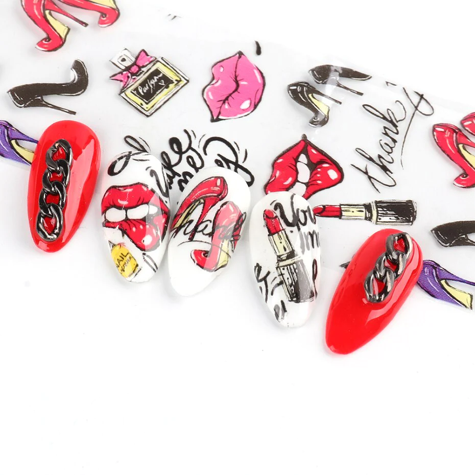 Love Valentine Foil Nail Transfer