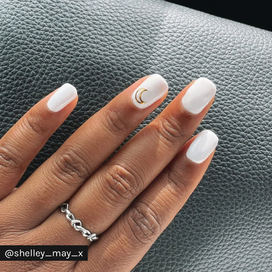 Gold Metallic Lines Stars Moon Nail Decal