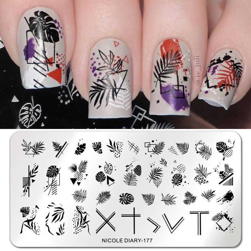 Nicole Diary Abstract Leaves Plate ND177