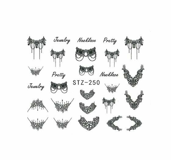 Black Lace Nail Decal