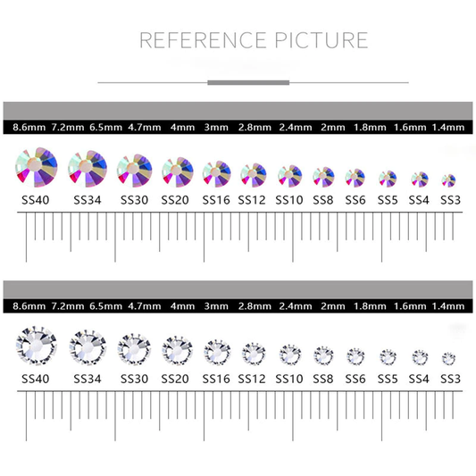 1440pcs Crystal Flat Bottom Rhinestone Nail Art