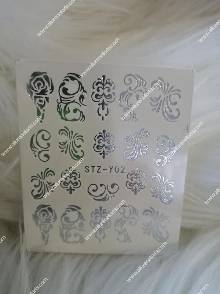 Silver Metallic Lace Nail Decal