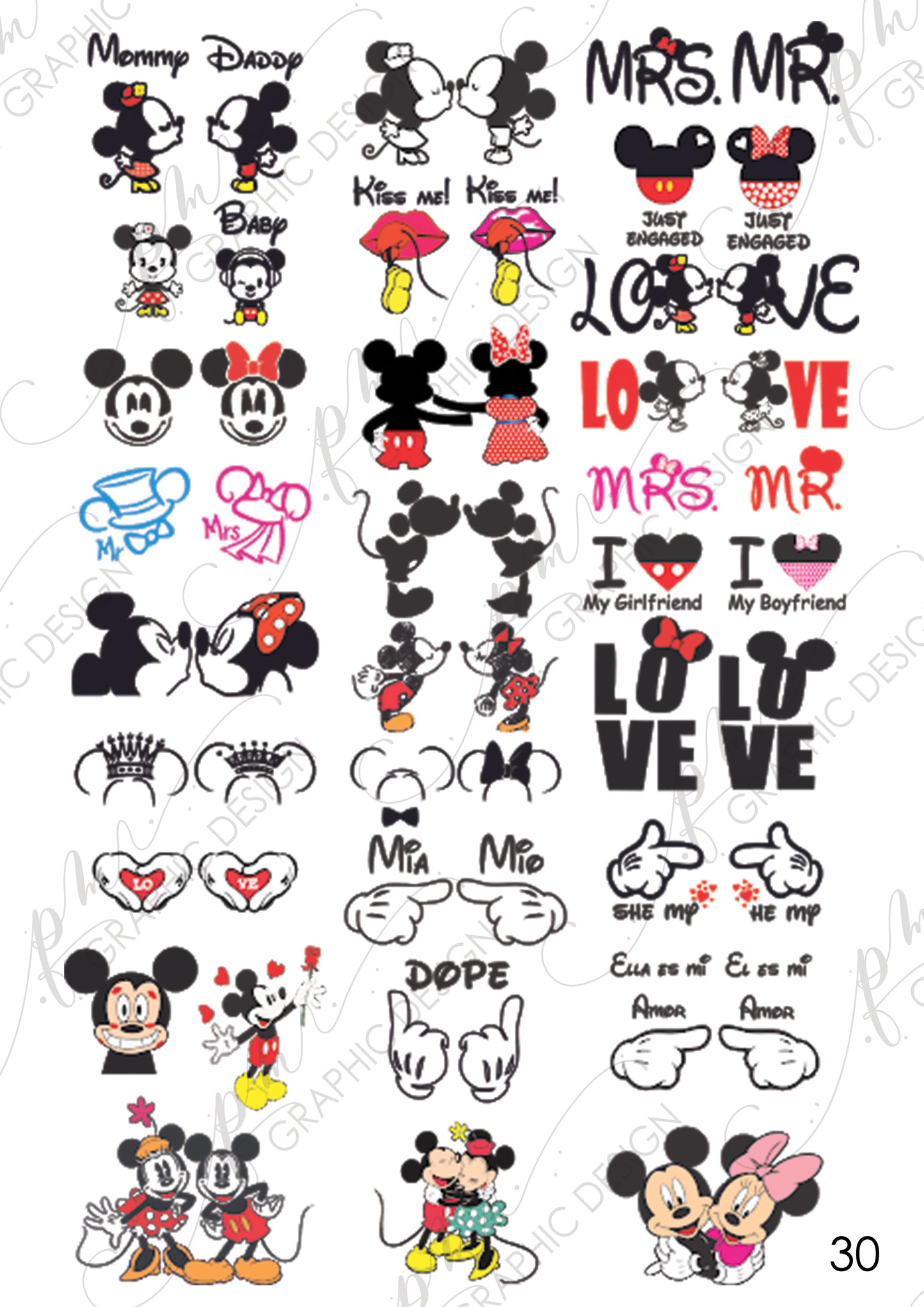 Nail decal PM30 Cartoons