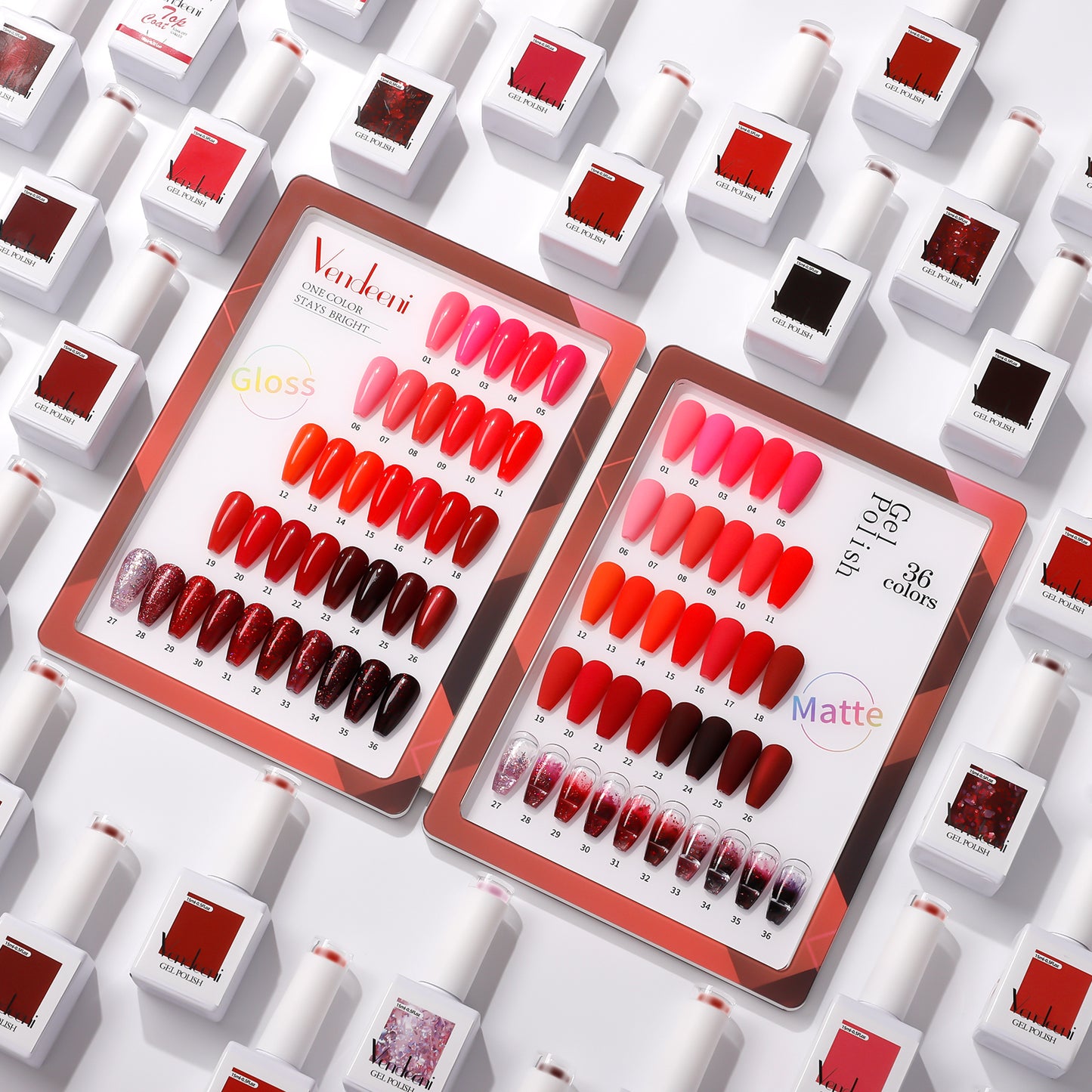 Vendeeni 36 Colours + 3 Gel with classic colour chart Set 5