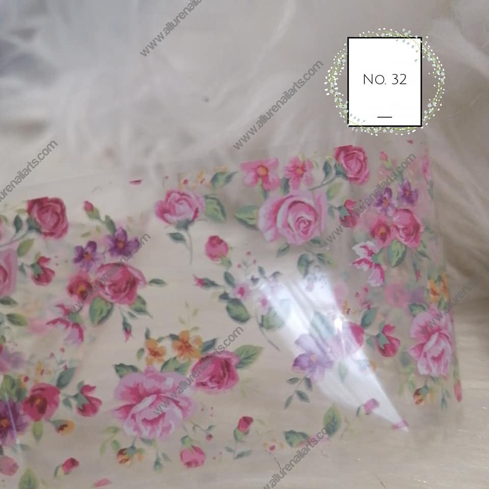 Floral Flower Foil Nail Transfer