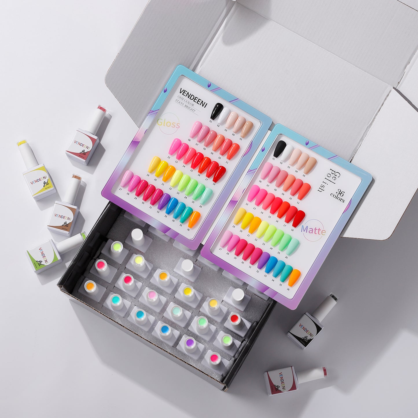 Vendeeni 36 Colours + 3 Gel with classic colour chart Set 3