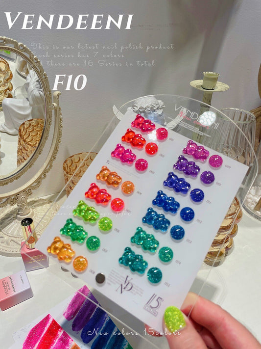 Reflective Diamond Chipping Gel Polish 15ml - F10 Set FREE SHIPPING