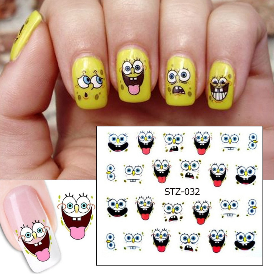 Cartoon Sponge Bob Nail Decal