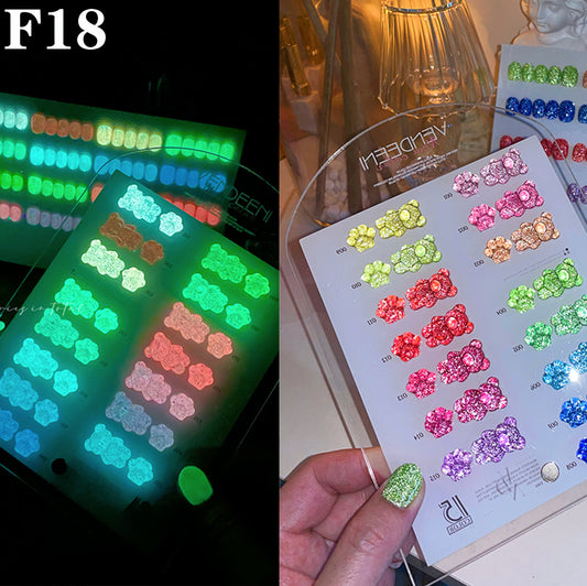 Glow in the Dark Reflective Diamond Chipping Gel Polish 15ml - F18 Set