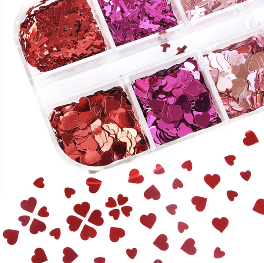 Cross and Heart Nail Sequence Decoration