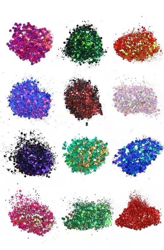 12 colors Hexagon Glitter