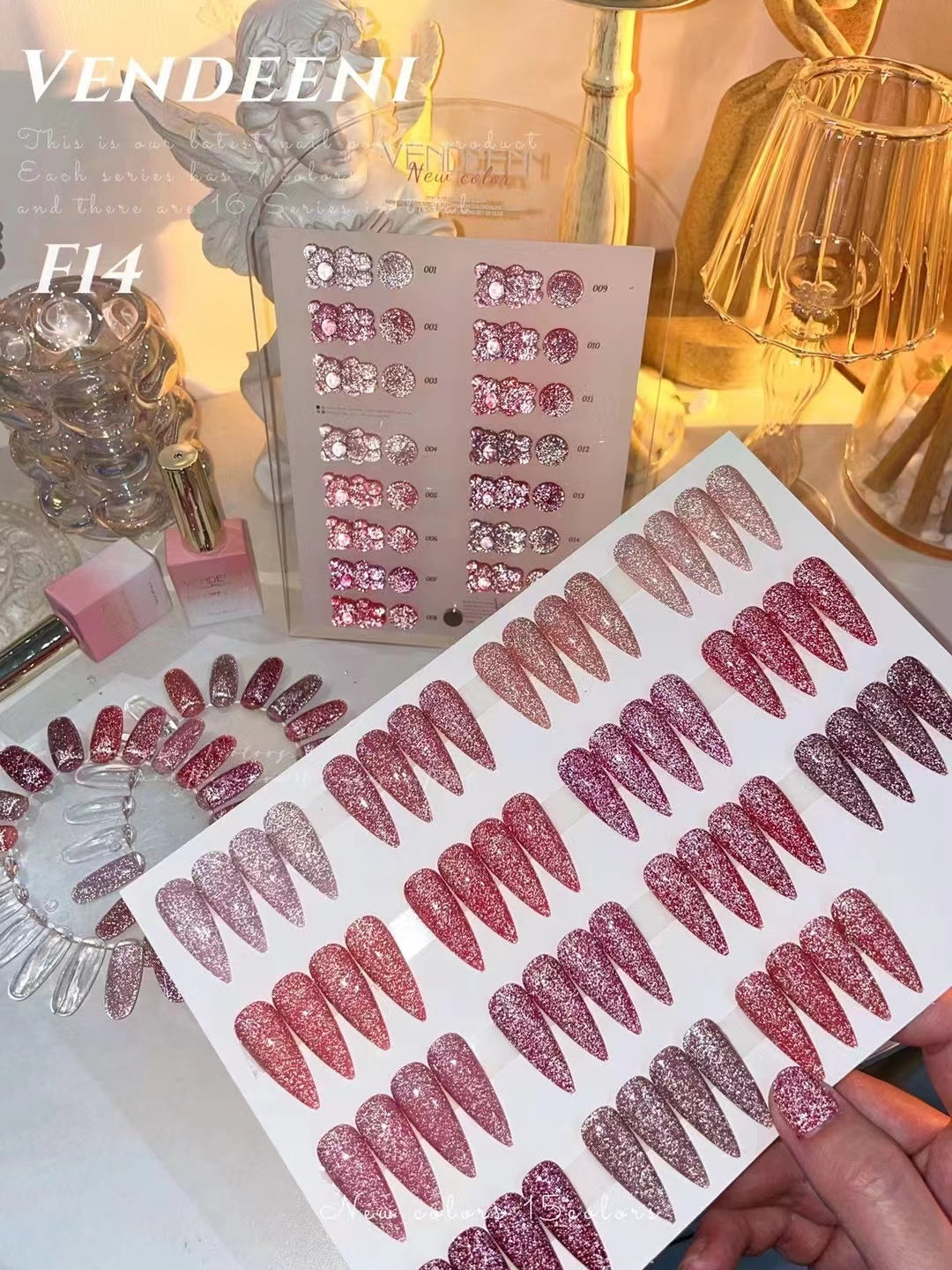 Reflective Diamond Chipping Gel Polish 15ml - F14 Set FREE SHIPPING