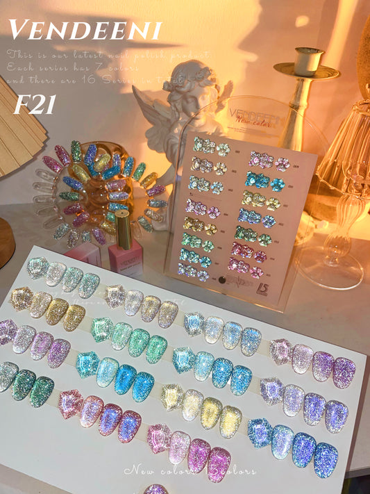 Reflective Diamond Chipping Gel Polish 15ml - F21 Set FREE SHIPPING