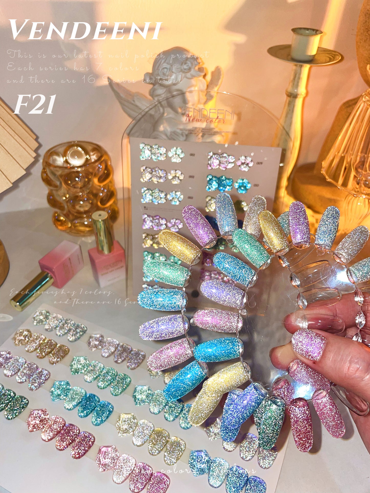 Reflective Diamond Chipping Gel Polish 15ml - F21 Set FREE SHIPPING