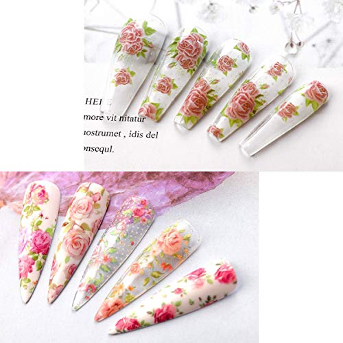 Floral Rose Foil Nail Transfer