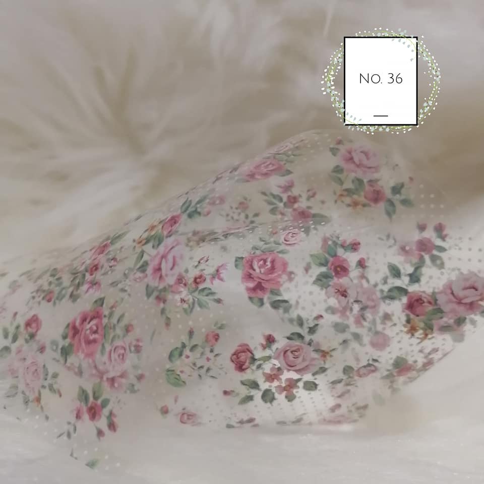 Floral Rose Foil Nail Transfer