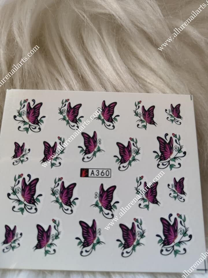Butterfly Nail Decal Range 337-360