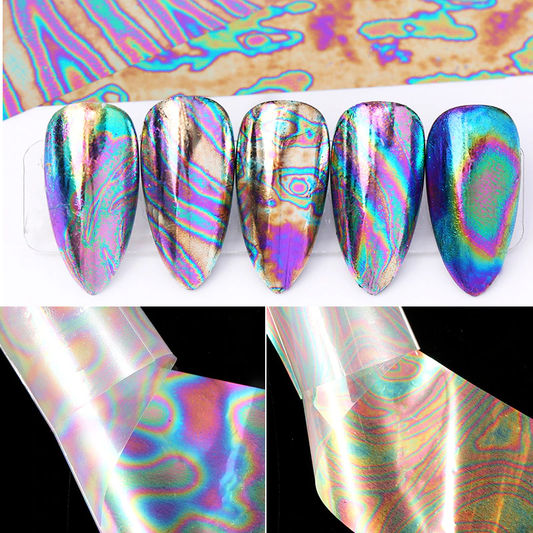 Oil Spill Chameleon Marble Nail Art Foil Set