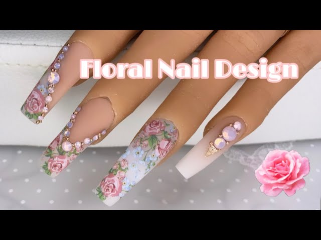 Floral Rose Foil Nail Transfer