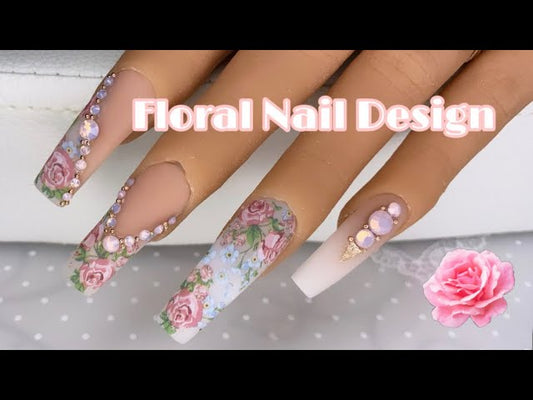 Floral Rose Foil Nail Transfer
