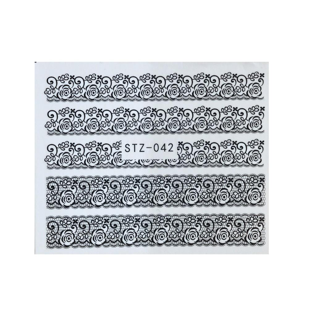 Black Lace Nail Decal