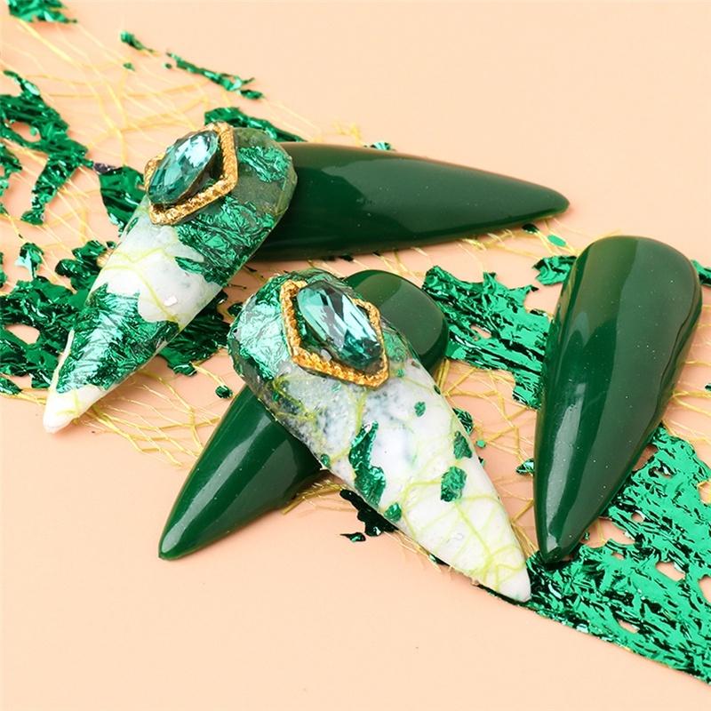 Green Net Gold Foil Nail Mesh Net Foil Nail Art