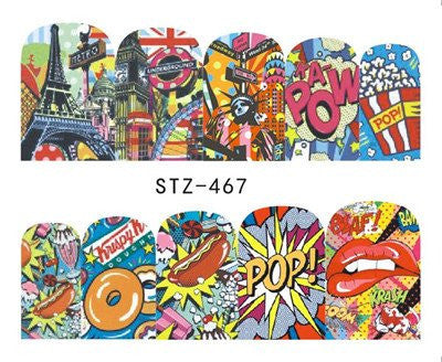 Pop Art Graphic Lips Nail Decal