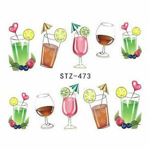 Cocktail Drinks Nail Decal