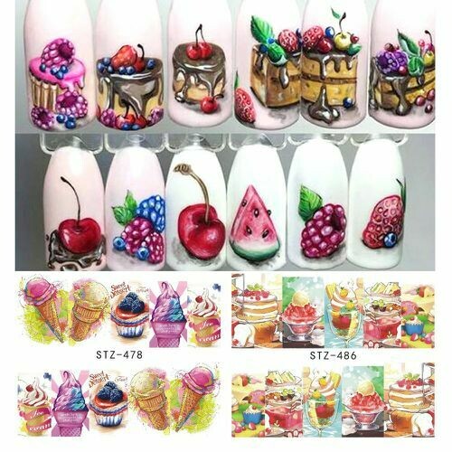 Desert Ice cream Cupcakes Nail Decal