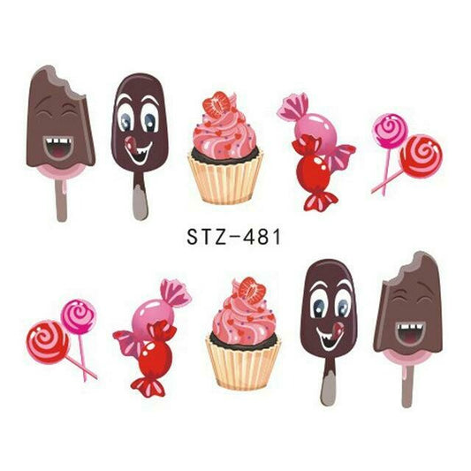 Desert Ice cream Cupcakes Nail Decal