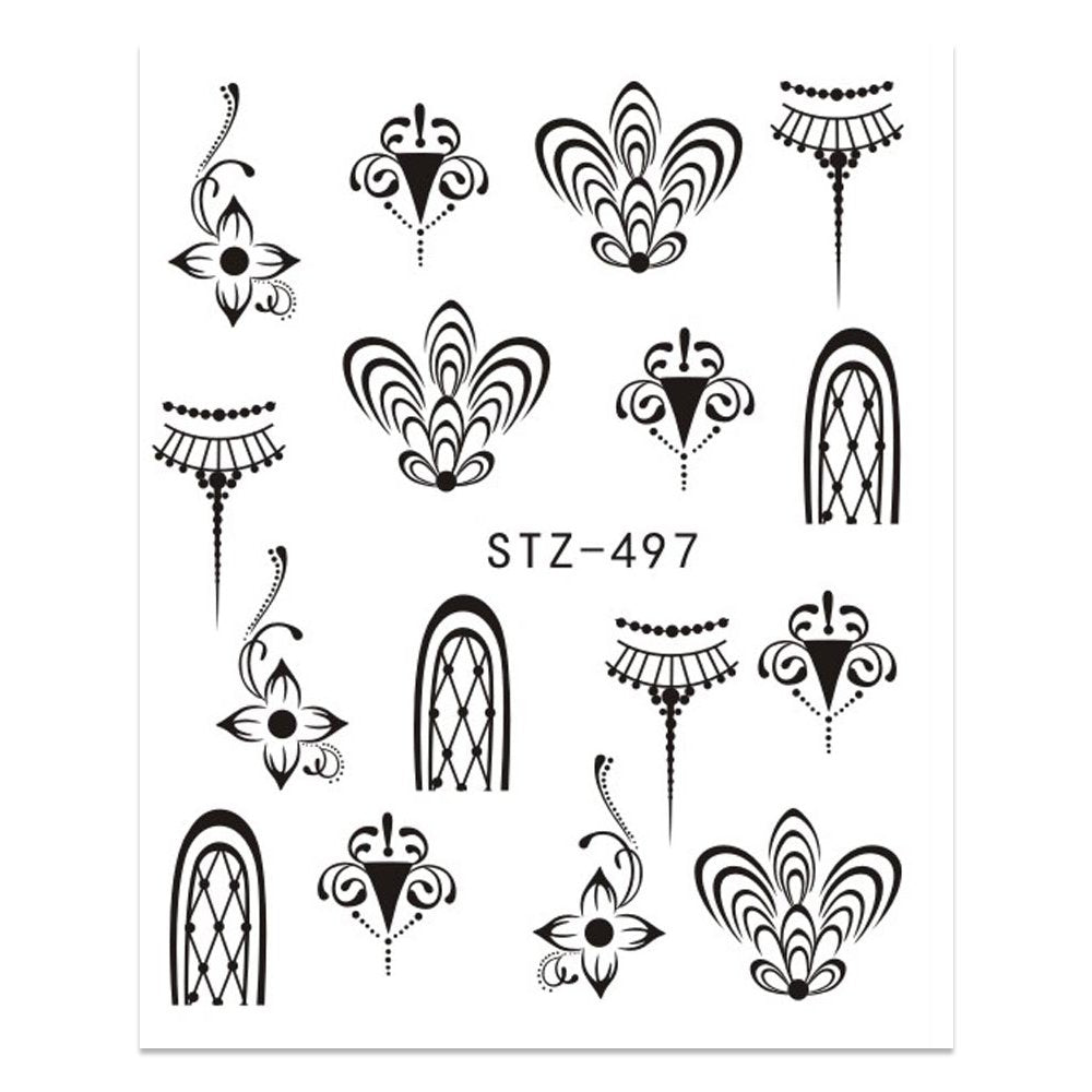 Geometric Lines Abstract Lace Nail Decal